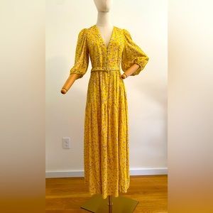 Yellow Spring/fall dress maxi midi with tags brand new never worn